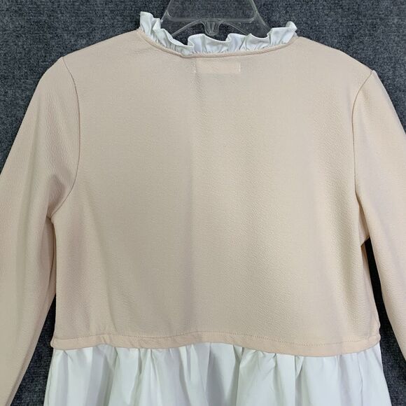 Hope Pullover 1 Pc Sweater & Shirt Ruffle Elastic Neck Nude Pink Babydoll Sz 8 - Picture 7 of 11